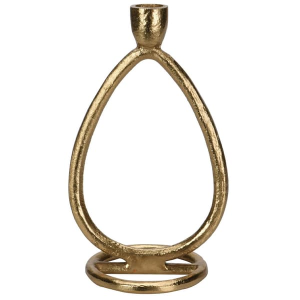 Geometrisk guldfärgad ljusstake 22x13 cm