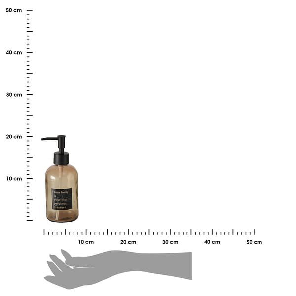 Brun sæbedispenser i glas