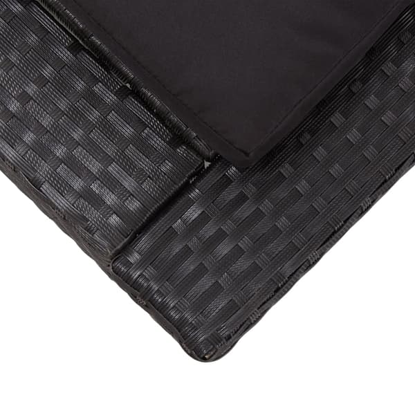 vidaXL liggestol med hynde, sort, polyrattan