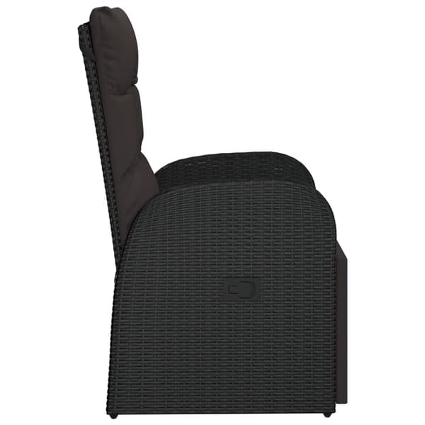 vidaXL hvilestol med hynde, polyrattan, sort
