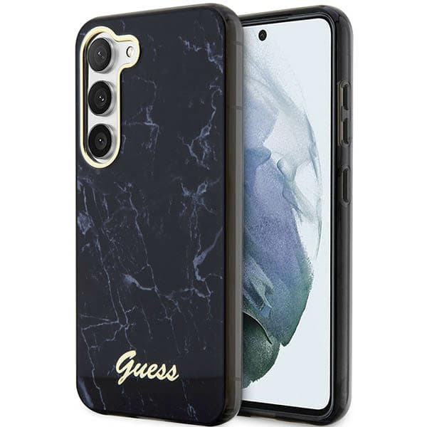 Guess Marble Collection cover til Galaxy S23, sort/sort