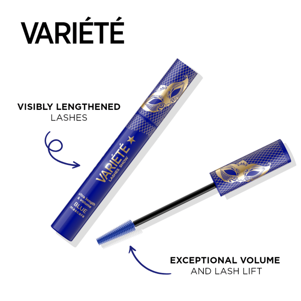 Förlängande och förtjockande mascara, blå