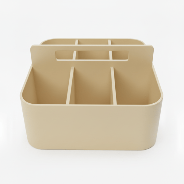 Bærbar beige organizer med rum