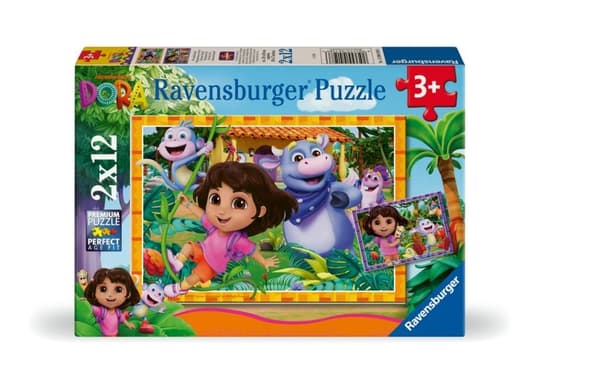2D-pussel för barn: Dora Utforskaren 2x12 bitar