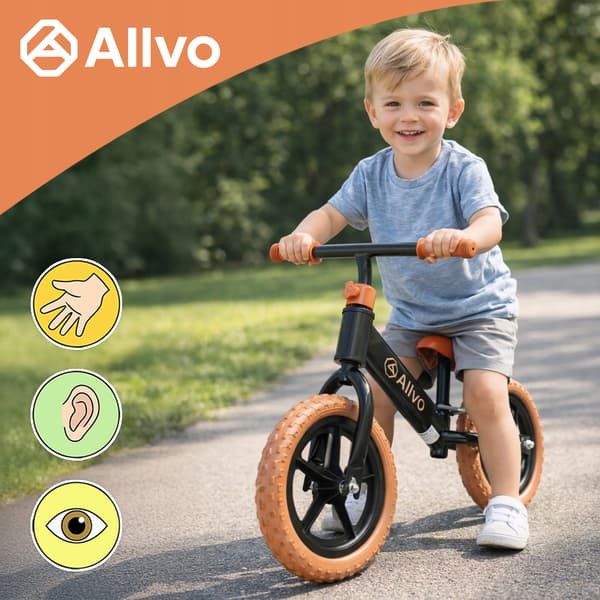 Allvo 12" børne-balancecykel sort ALV-U647N