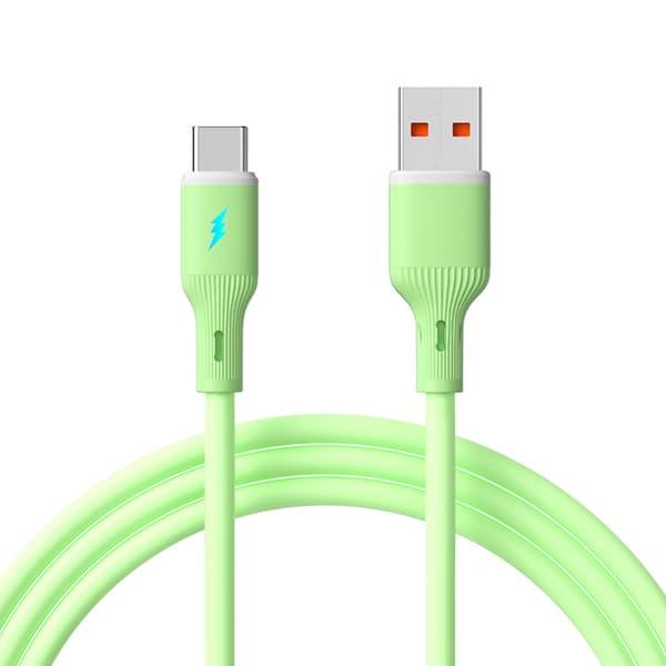 USB-C-/USB-A-kaapeli 1m AK-USB-64 silikoni vihreä