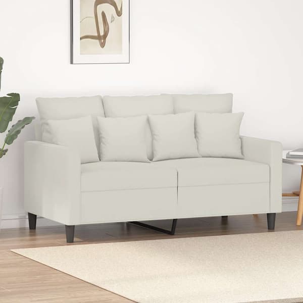 vidaXL 2-sitssoffa krämfärgad 120 cm klädd i sammet