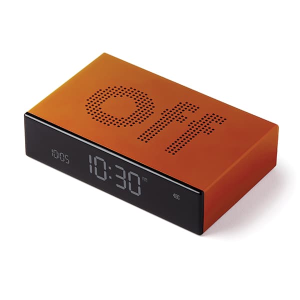Lexon Flip Premium dubbelsidig väckarklocka, orange