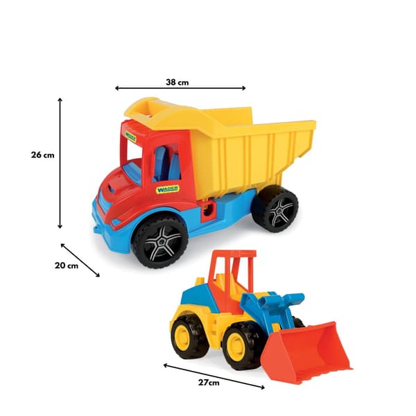 Flerhjulsdriven lastbil med grävmaskin 32241