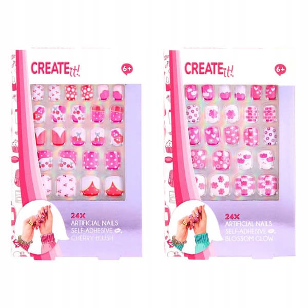 Självhäftande konstnaglar för barn 24 st Create IT!