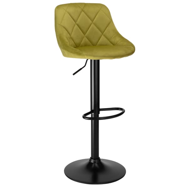 Cydro Sort Oliven Velour Barstol
