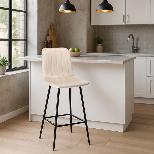 Toronto beige fløjlsbarstol