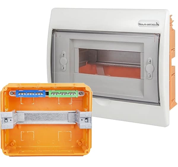 Infälld elcentral 1x8 RP N+PE ABS PC IP40 Vit