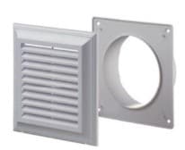 Ventilationsgaller med nät och rund krage EL 140 AK