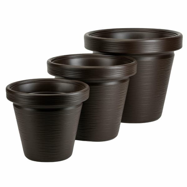 Set med trädgårdskrukor SRTIA RIFLOO MOKKA 3 st
