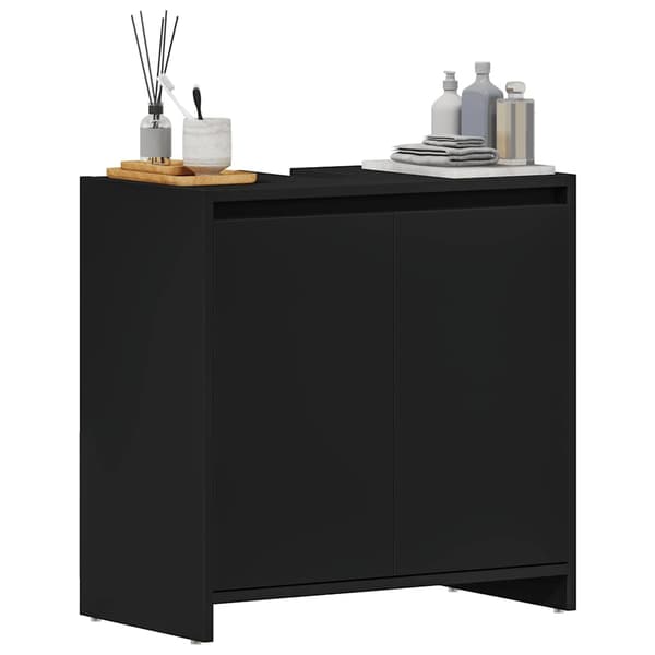 vidaXL badeværelsesskab sort 60x33x61 cm spånplade
