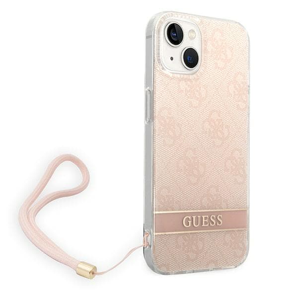 Guess 4G Print Strap-skal till iPhone 14 Plus, Rosa