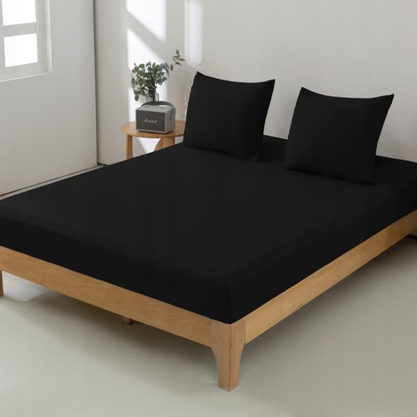 Traditionelt stræklagen 100% bomuld 200x220 sort