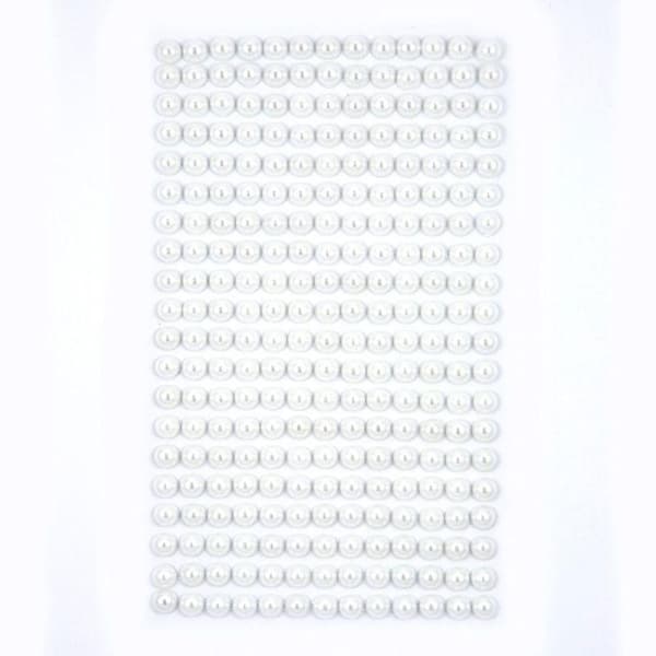 Offwhite selvklæbende perler 6 mm 260 stk.