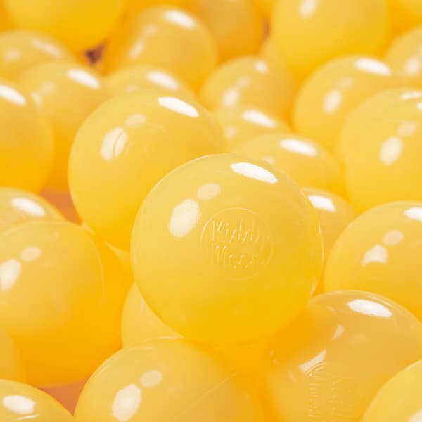KiddyMoon plastbollar 7 cm gula 100 leksaksbollar set
