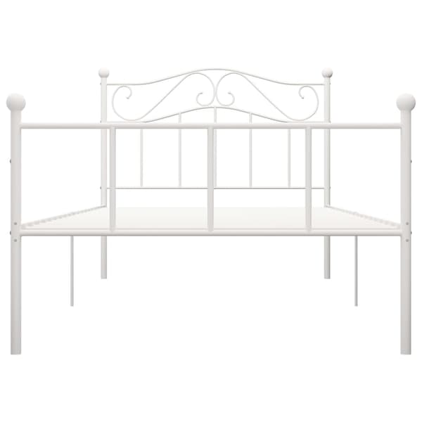 vidaXL Sängram vit metall 90 x 200 cm