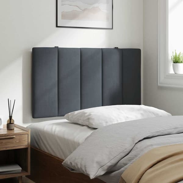 vidaXL Sängynpäädyn tyyny tummanharmaa 80 cm sametti
