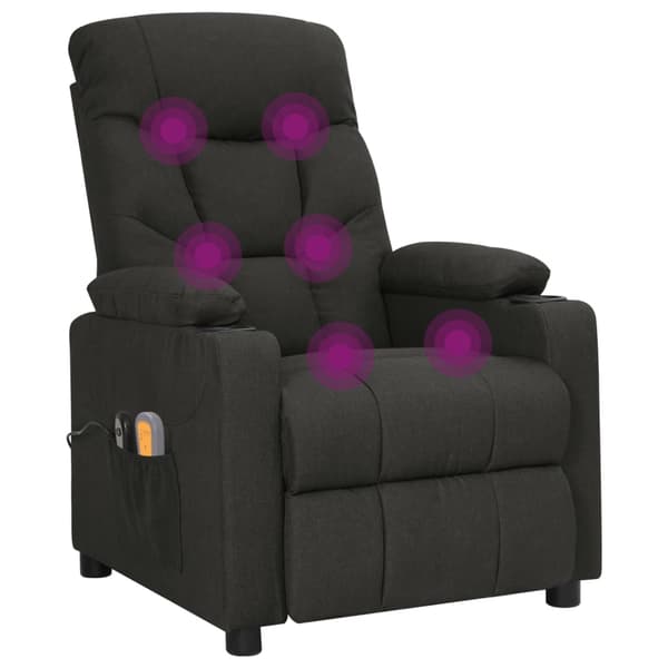 vidaXL elektrisk massagestol, sort, stof