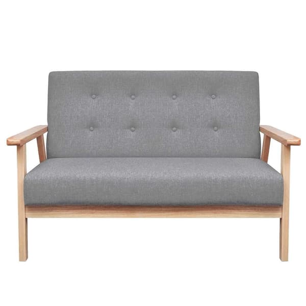 vidaXL sofasæt 2-delt stof lysegrå