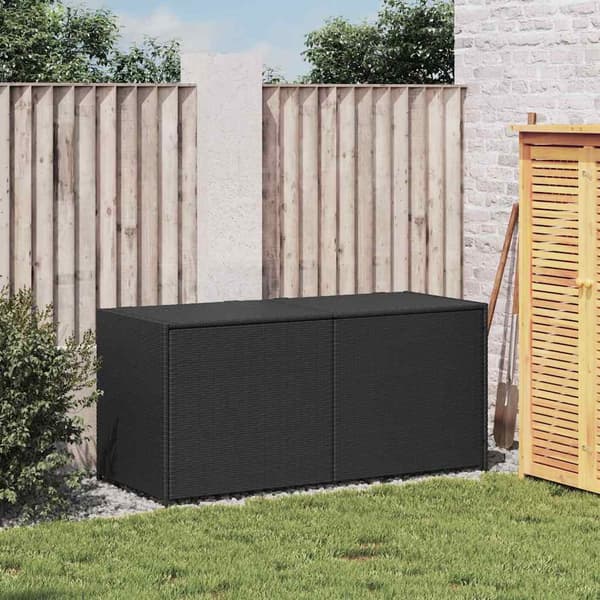 vidaXL opbevaringskasse til haven, sort, 283 l, polyrattan