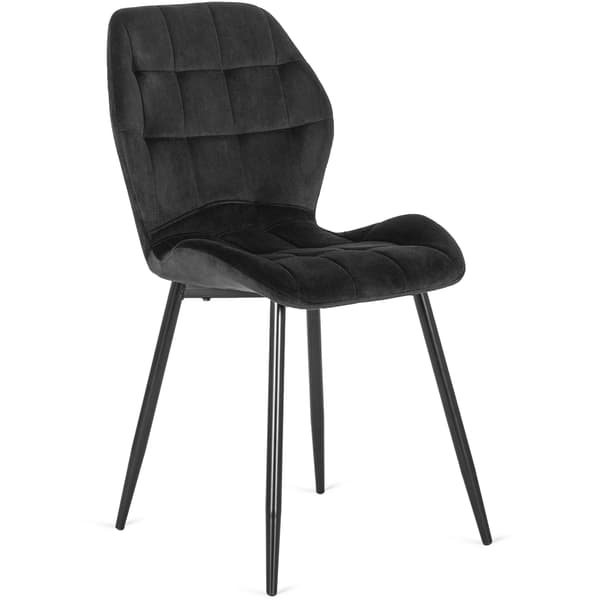LUCKY Polstret Spisestol Sort Velour Moderne Loft