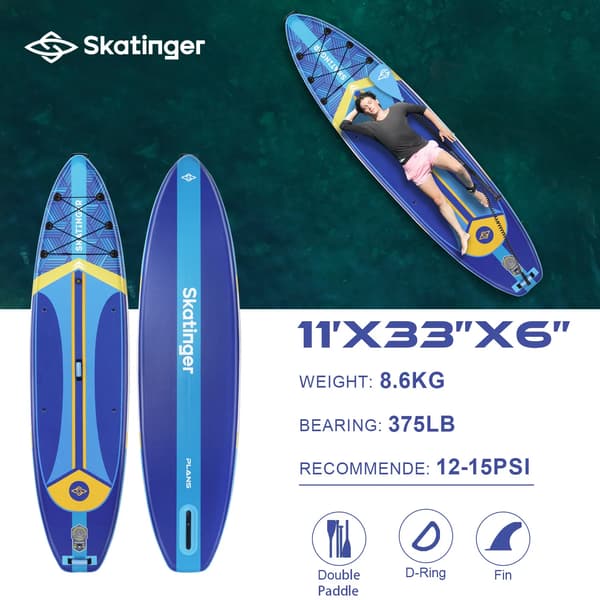 SUP Skatinger Plan S blå 335x84x15 cm touringbräda