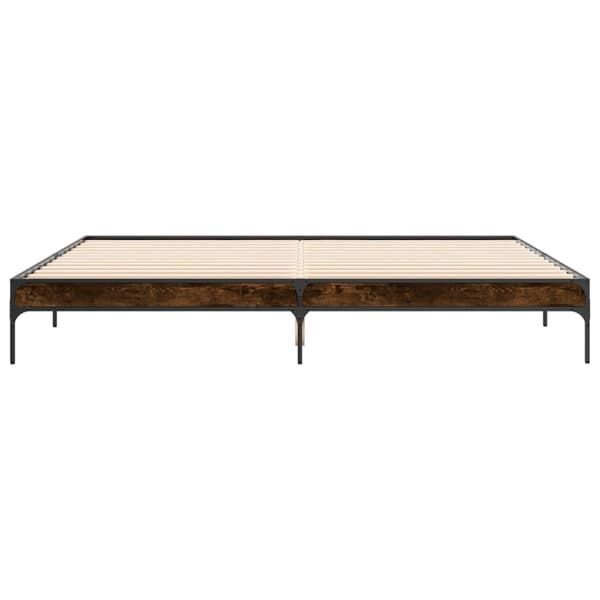 vidaXL sengestel i røget egetræ 200x200 cm