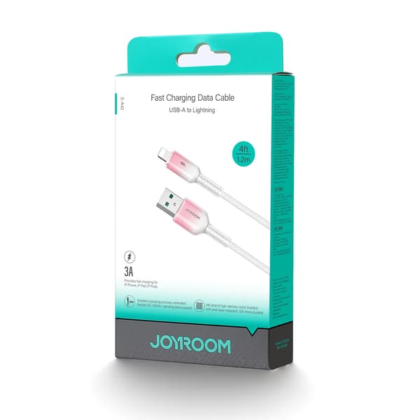 Crystal-Clear Series 3A USB-A - iPhone Lightning-kabel 1,2 m - Vit
