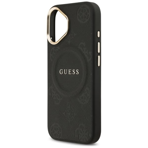 Guess Peony Hot Stamp MagSafe-etui til iPhone 17, sort