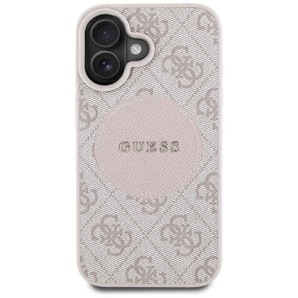 Guess 4G Circle Classic Logo MagSafe-etui til iPhone 16, lyserød
