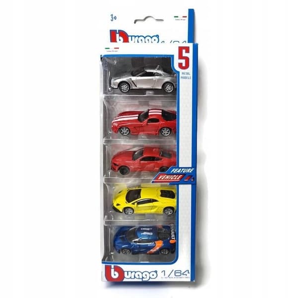 5 auton pakkaus 1:64 BBURAGO