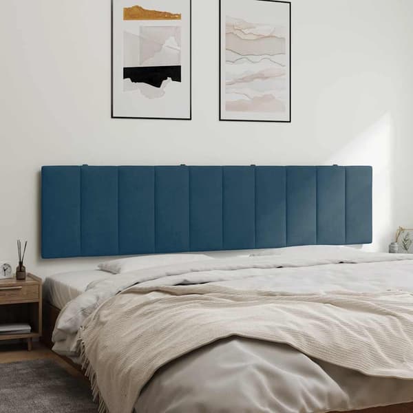 vidaXL Sängynpäädyn tyyny, sininen, 200 cm, sametti