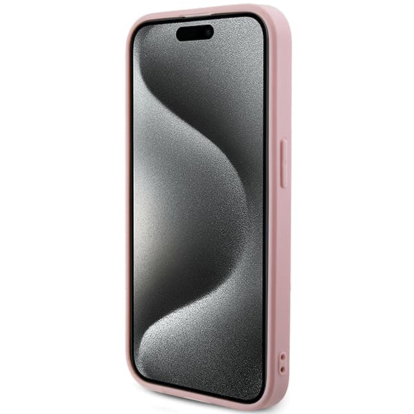 Guess Saffiano Iridescent Script-skal till iPhone 14 Pro, Rosa
