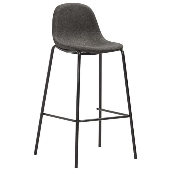 vidaXL Barstolar, set om 2, mörkgrå, klädda i tyg