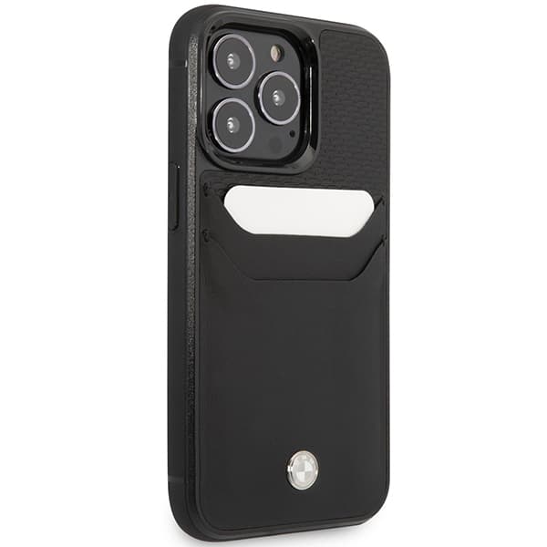 BMW Læderetui med Kortholder til iPhone 14 Pro, Sort