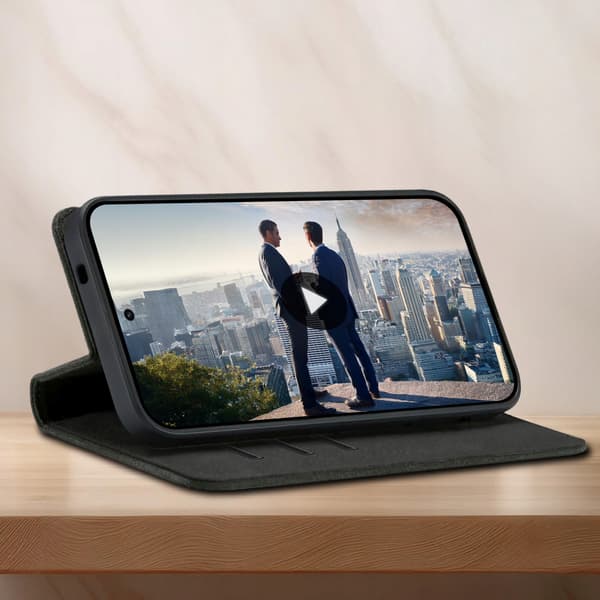 FLIP ETUI til Samsung S25 FE Magnetisk Lukning Læder Sort + Glas
