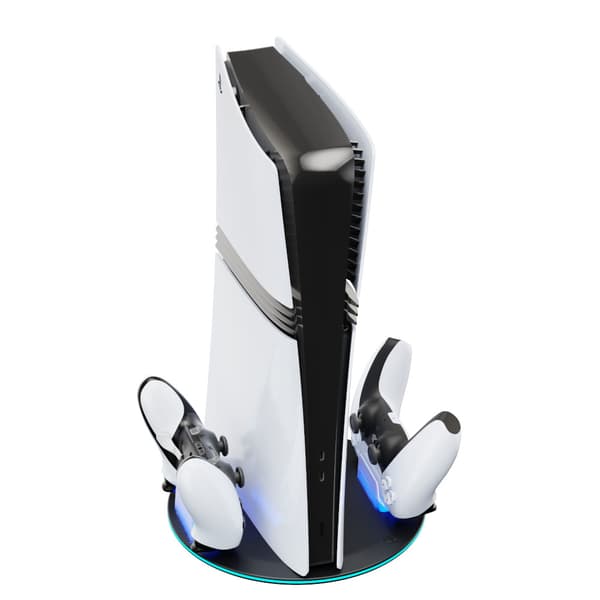 Yaxo Cyclone Ramp -latausteline PS5/PS5 Slim/PS5 Pro Techno Black -laturille