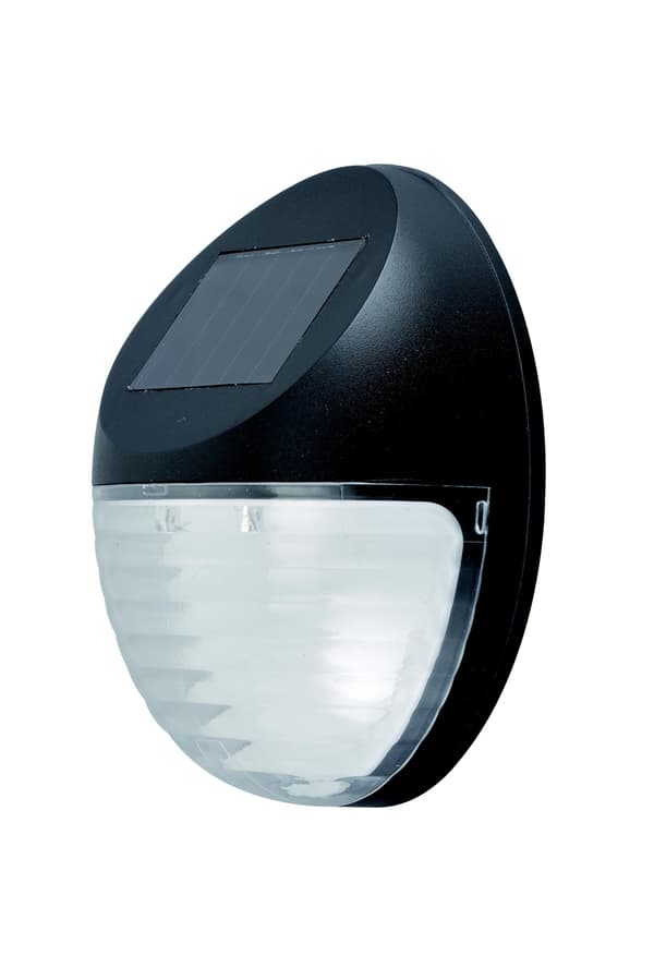 SOL0694 SOLAR LAMPE VÆGLAMPE 2 LED HAVE SORT FLOODLIGHT TIL VÆGFACADE