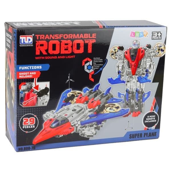 Robot Fighter Combat 2 i 1 Lys Lyde Rød-Blå 29 stk.