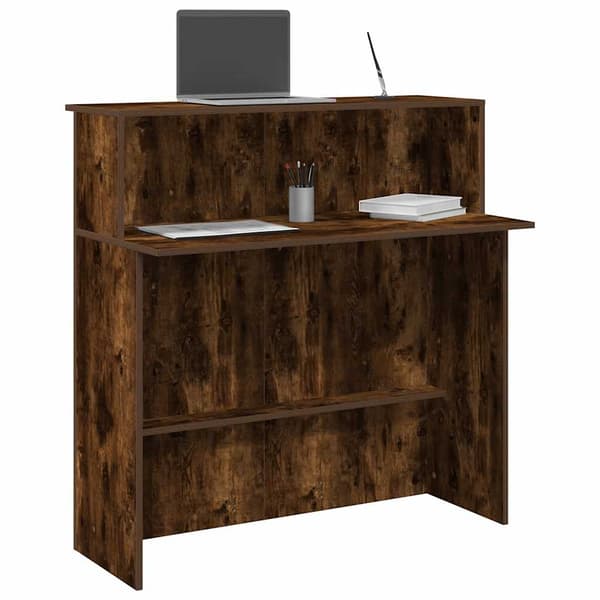 vidaXL receptionsdisk røget eg 100x50x103,5 cm limet træ