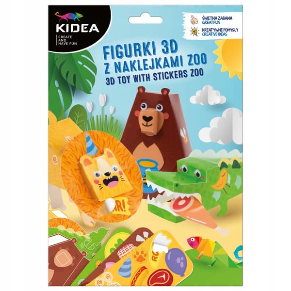 3D-FIGURER MED STICKERS ZOO KIDEA 4536