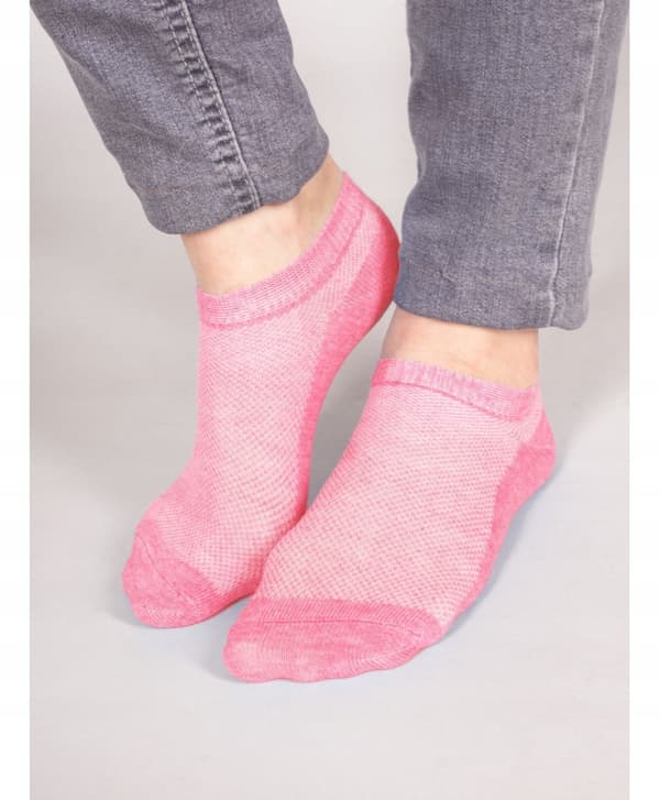 YO! gennembrudte ankelstrømper pink 27/30