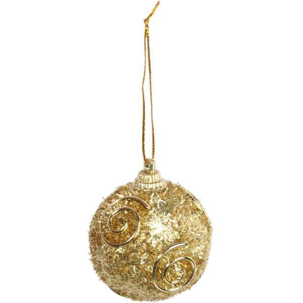 Set med 6 slitstarka guldglitterkulor - 5 cm