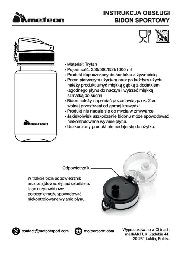 METEOR HARJOITUSJUOMAPULLO 650ML 74578