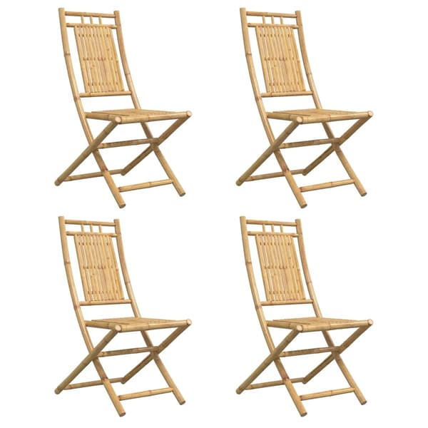 vidaXL Hopfällbara trädgårdsstolar, set om 4, 46x66x99 cm, bambu
